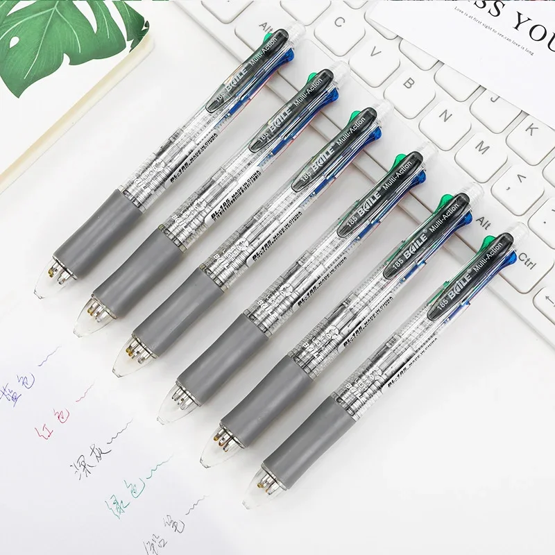 Multicolor 5-in-1 Ballpoint Pen with Automatic Pencil & Eraser