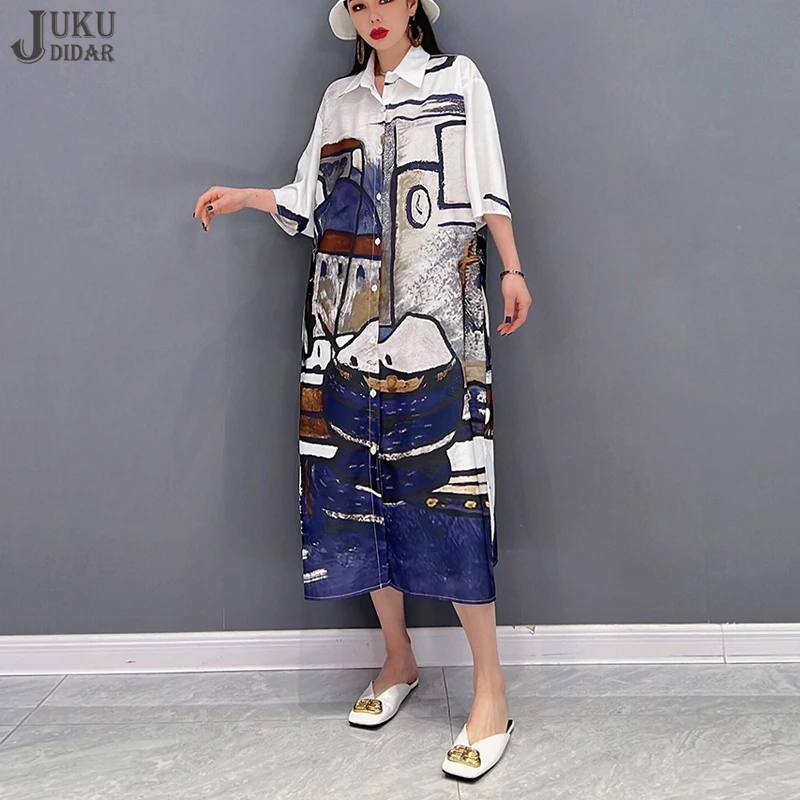 Japanese cute printed shirt dress SD00652