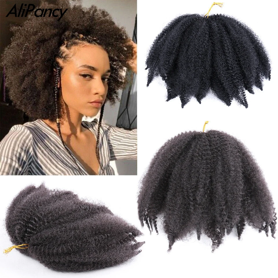 8inch Synthetic Afro Kinky Twist Marley Braid Hair Crochet Braids Ombre  Braiding Hair Extensions For Women French Curl