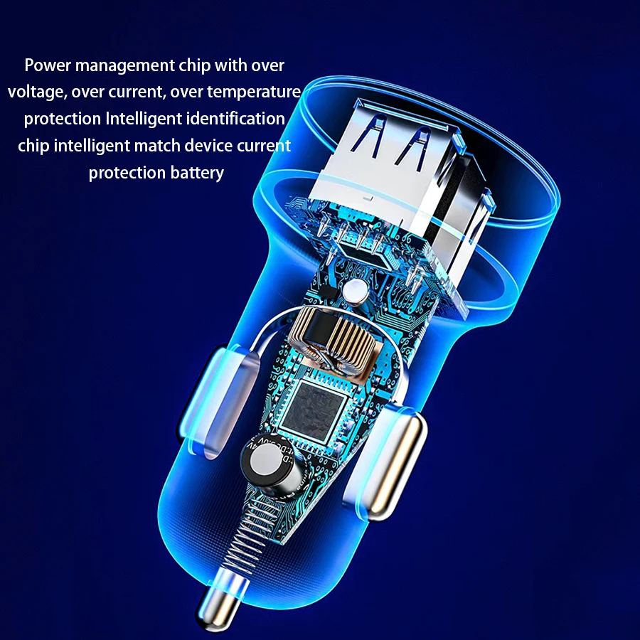 240W Car Charger Dual USB Ports 120W Super Fast Charging with Digital Display Quick Charging Adapter for IPhone Samsung Xiaomi