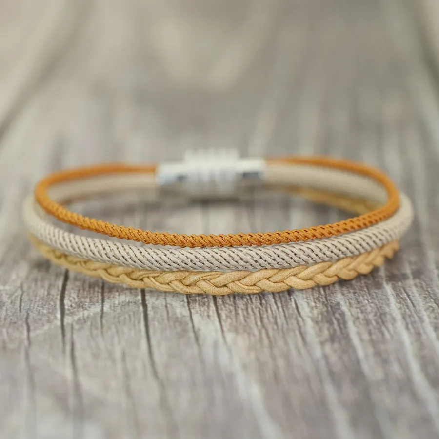 Pink Leather Braided Couple Bracelet Valentine Day Gift