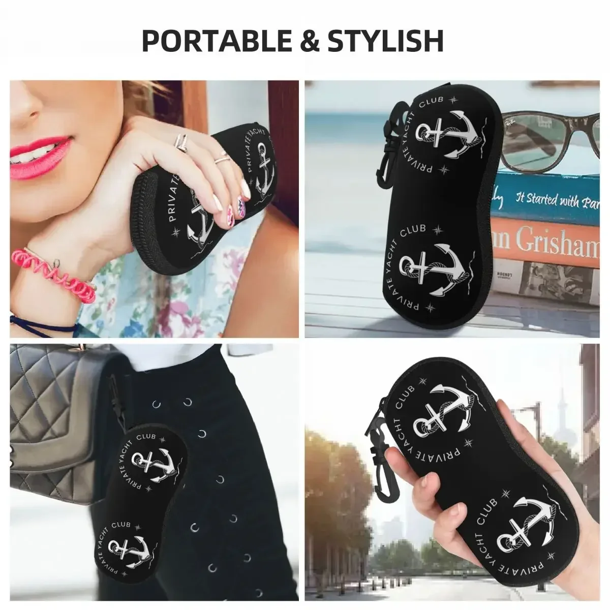Private Yacht Club Shell Glasses Case Protective Sunglasses Box Women Men Soft Eyeglass Bag Pouch