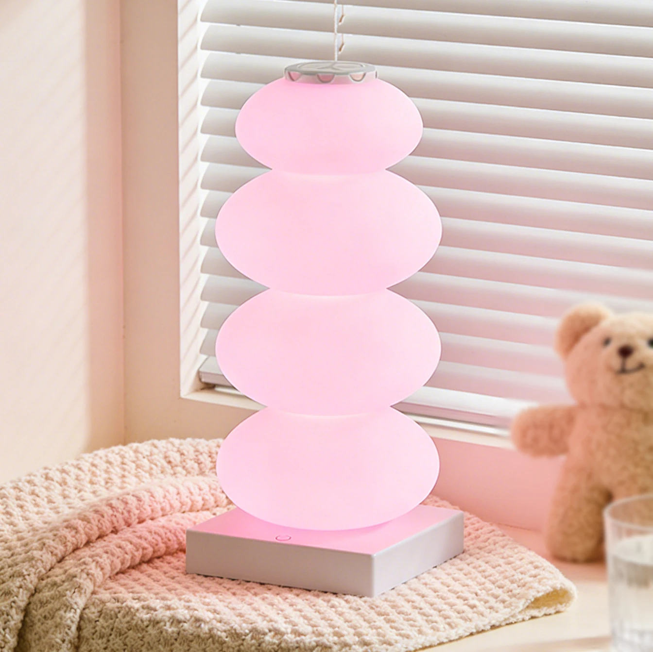 캔디 모양 LED 테이블 램프, 어린이 방, 침실, 거실, 보육원, 창의적인 선물용 밝기 조절 가능한 색상 변경 야간 조명