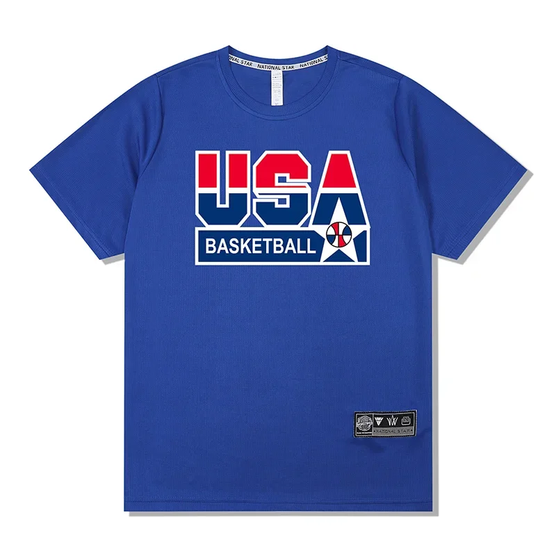 thumbnail image 1 of Camiseta para correr para hombre y mujer, transpirable, de secado rápido, para fitness, baloncesto, tiro, entrenamiento, ropa de ejercicio, camisetas deportivas para gimnasio, 1 of 5