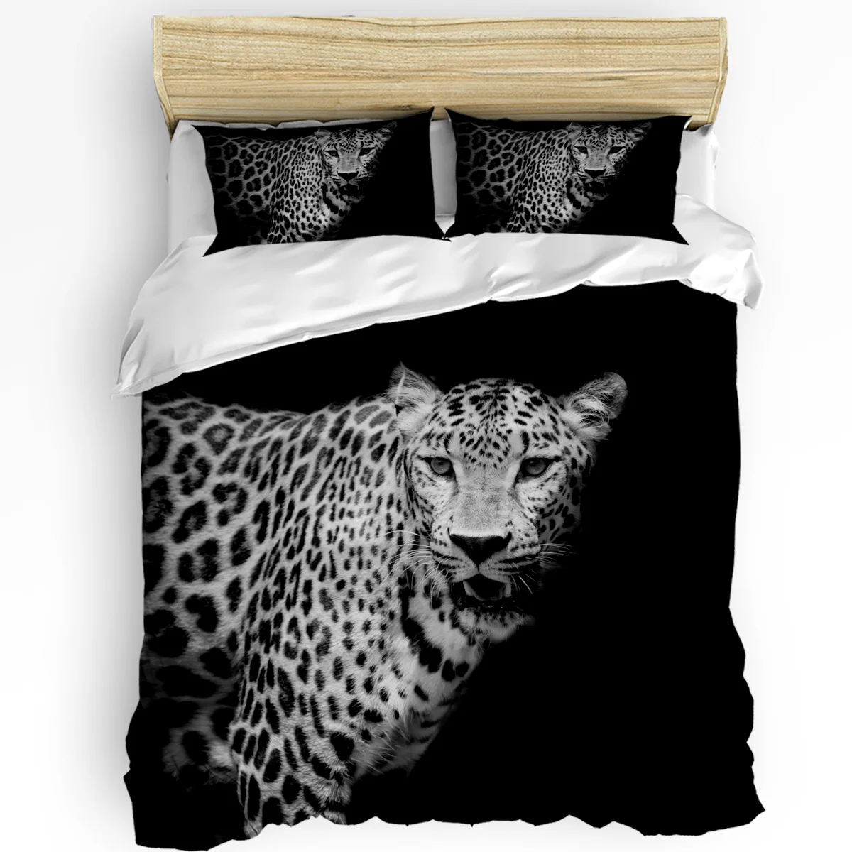 

Leopard Forest Animals In The Dark Duvet Cover 3pcs Bedding Set Home Textile Quilt Cover Pillowcases Room Bedding Set No Sheet