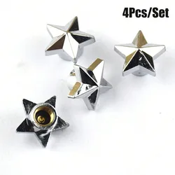 Creative Pentagram Car Tire Valve Caps - Set of 4 (Silver)