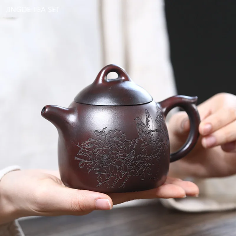 Chinese Yixing Purple Clay Teapot Handmade Qinquan Zisha Kettle Large Capacity Household Tea Set Custom Filter Beauty Tea Pot