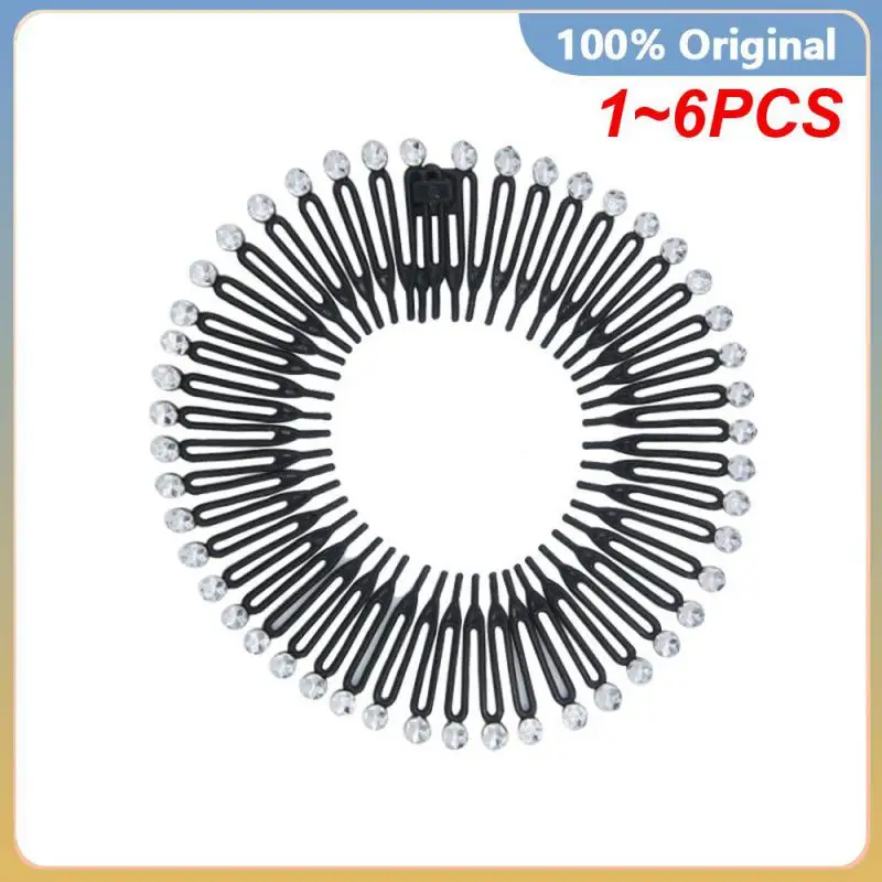 

1~6PCS Plastic Full Circle Hair Comb Stretch Flexible Comb Teeth Headband Hair Band Claws Clip Face Wash Fixed Hair Accessories