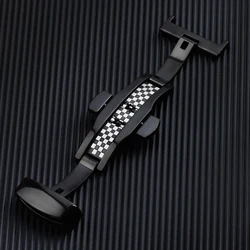 Stainless Steel Butterfly Deployment Buckle with Tool - Adjustable Watch Band Clasp Replacement (Black 22mm)