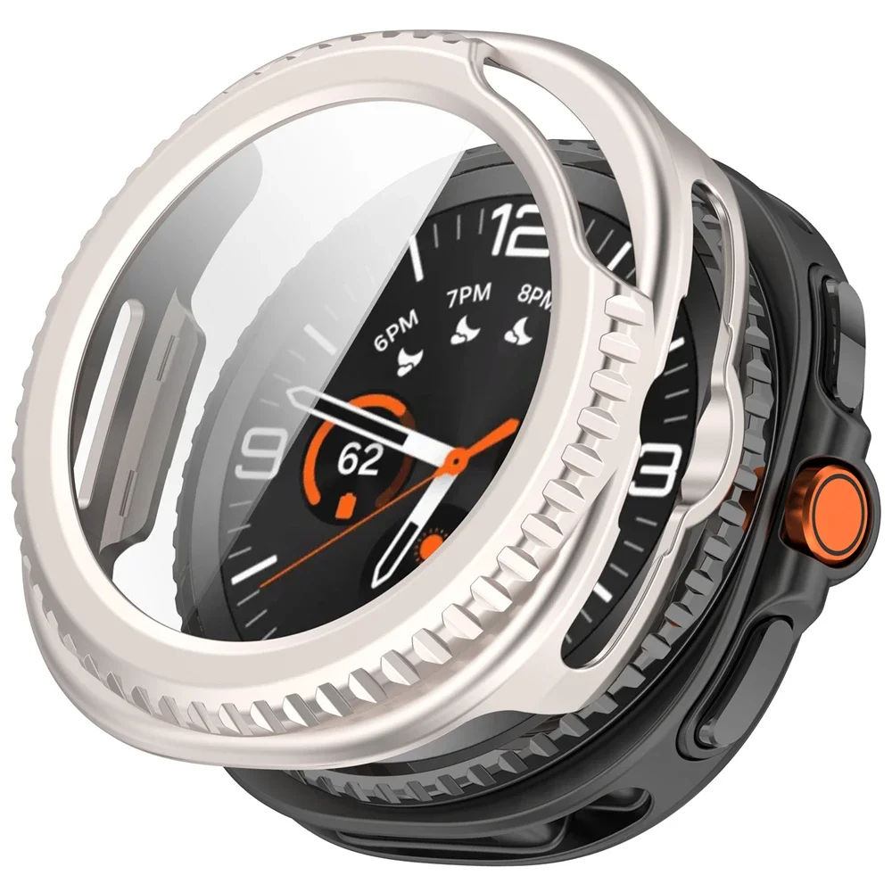 Enhanced Shockproof Screen Casing with Tempered Glass Film for Smartwatch Protection