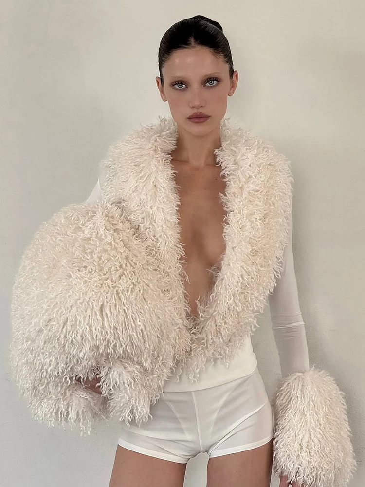 Nibber Fashion Furry Patchwork 2 Piece Set Women Sexy Deep V-Neck Full Sleeve Top+Bike Short Midnight Elegant Activity Suits