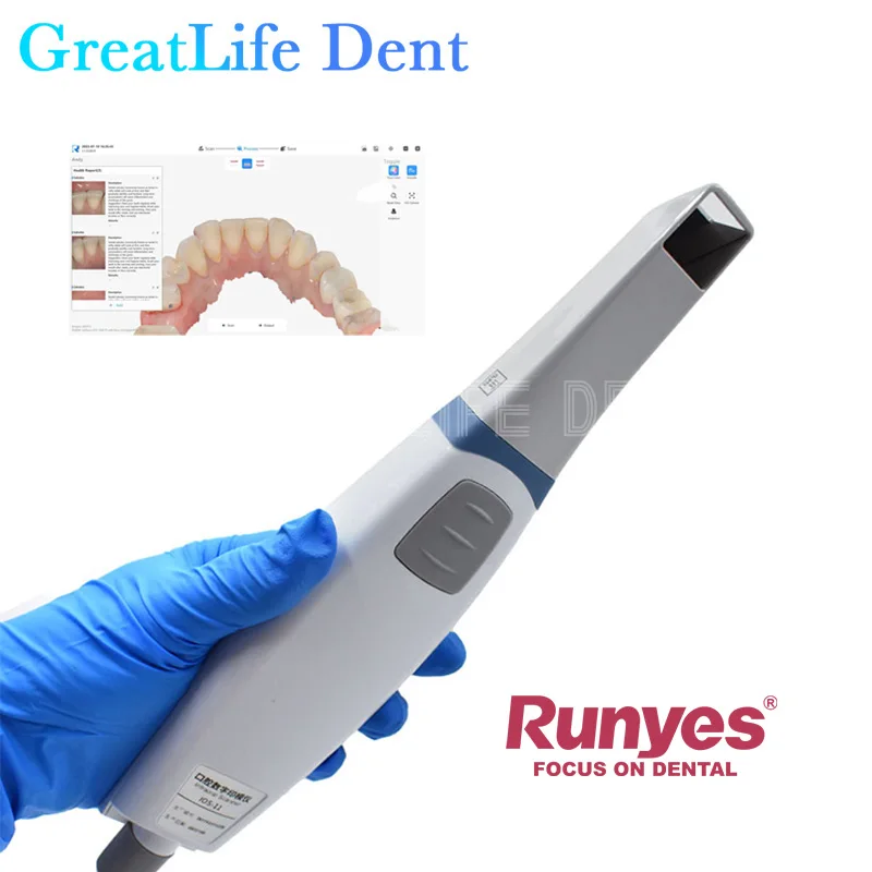 Greatlife Dent Runyes Scanner 3D Intraorale Dentale Brillante 3D Aoralscan 3 Con Software Di Scansione Cad Cmd Restauro Ortodontico