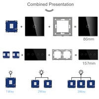 BSEED WIFI Switches Module Glass Panel Black USB C Phone Charge Socket Port Smart Touch Switches Function Key EU Sockets Parts - Image 2