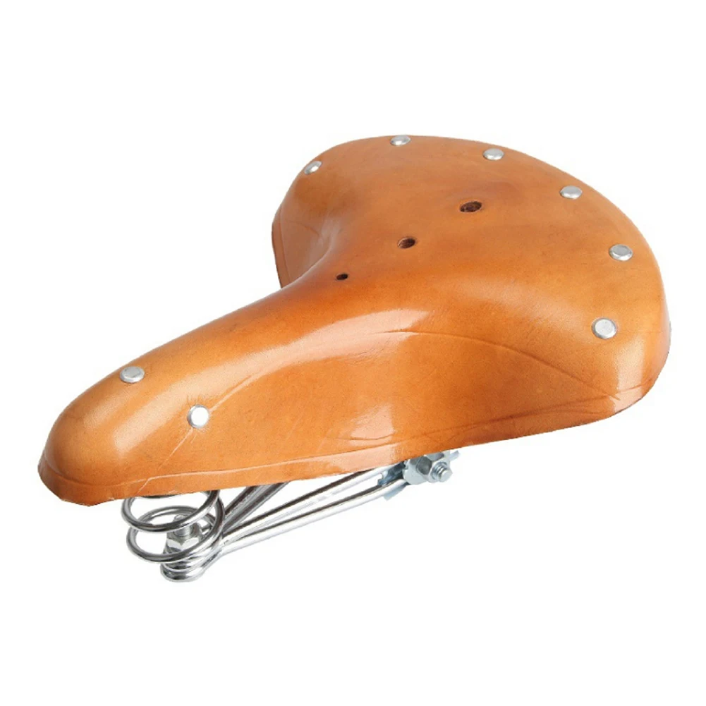 

Very Comfortable Bike Saddle Cowhide Three-Spring Vintage Bicycle For Seat111111111111111111111111111111111111111111111111111111