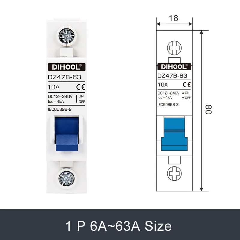 Enhanced Product Title: Versatile DC Circuit Breaker for Battery and Solar Protection, 16A - 125A, with Positive/Negative Switch Isolator