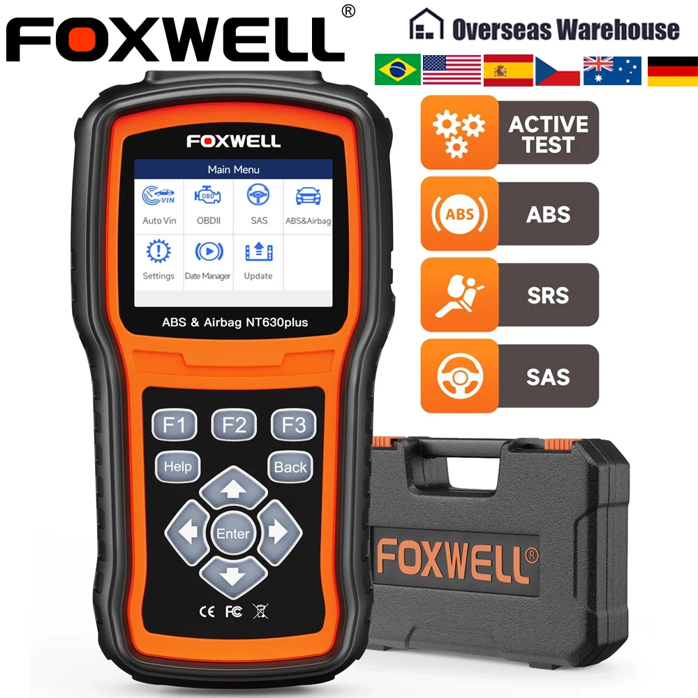 Фото Автомобильный сканер Foxwell NT630 Plus OBD2 для проверки двигателя ABS SRS EPB масло SAS считыватель кодов калибровки OBD 2 Автомобильный диагностический инструмент №1