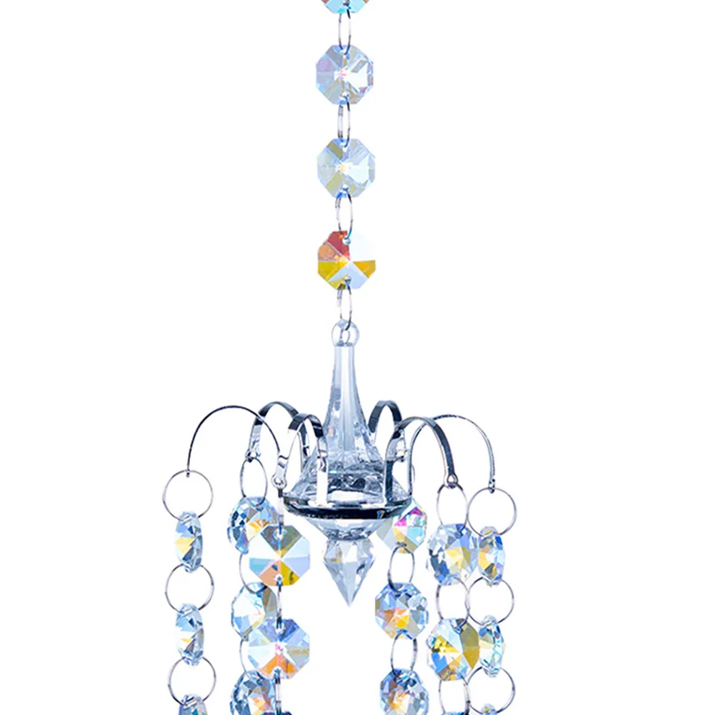 Prism Faceted Crystal Pendant Clear Hanging Prism Sunburst Suncatcher for Gift