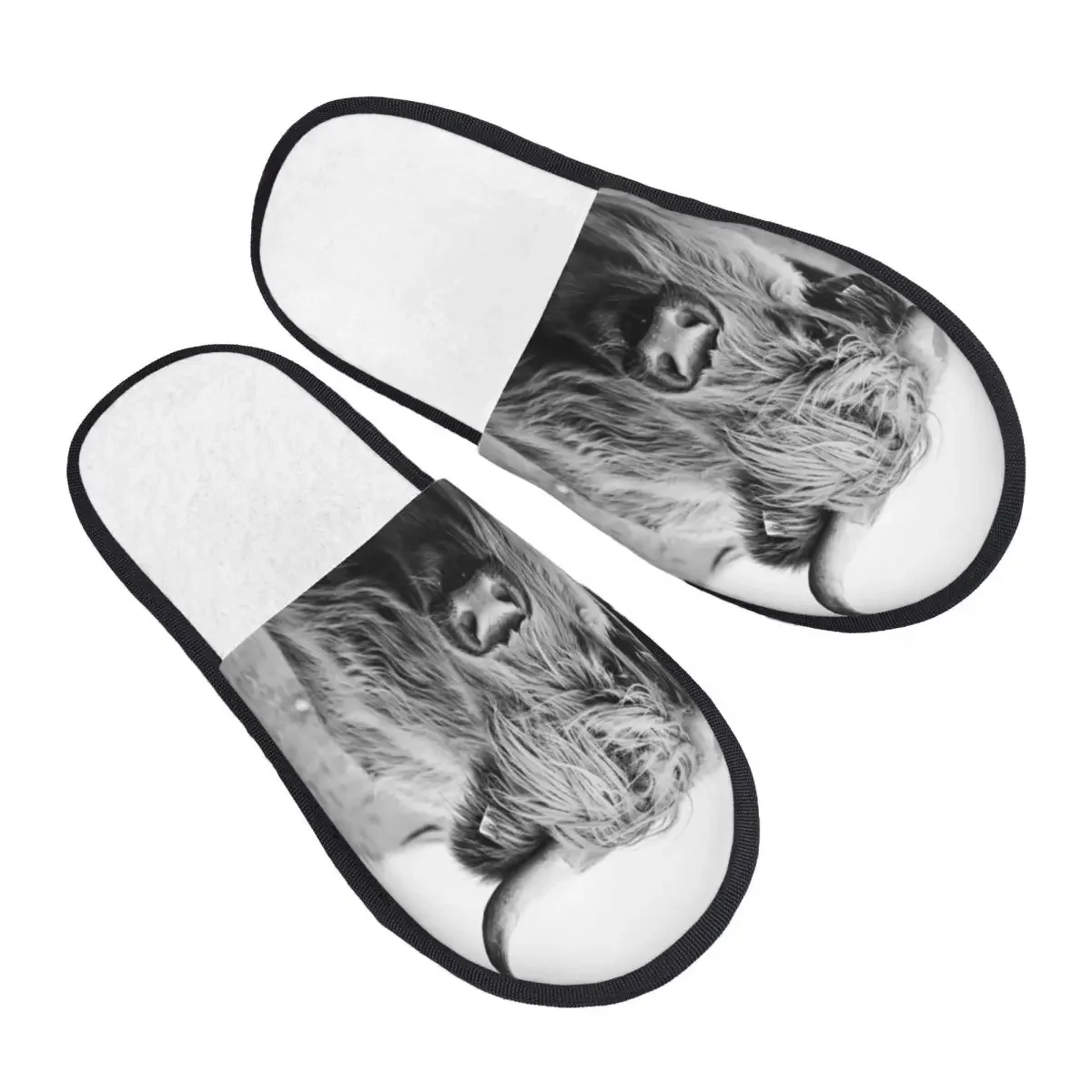 

Portrait Of A Highland Cow Slipper For Women Men Fluffy Winter Warm Slippers Indoor Slippers