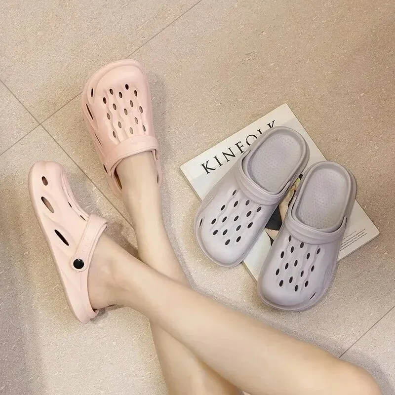 Women Sandals Summer Casual EVA Lightweight Outdoor Anti Slip Thick Sole Beach Slides Couple Garden Shoes