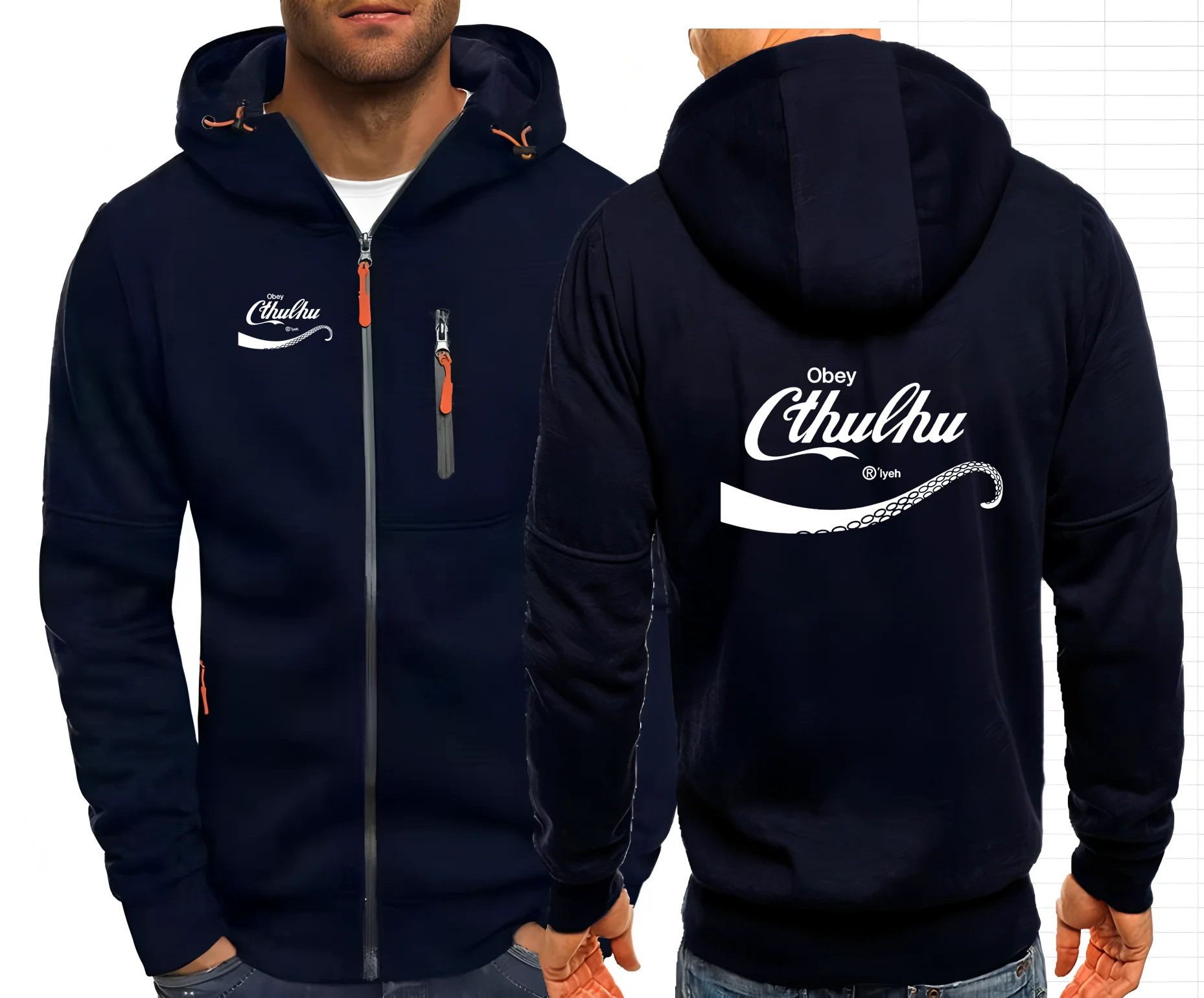Necronomicon:Call Of Cthulhu Cthulu And Lovecraft Miskatonic University Zipper Hoodies Sweatshirts Slim Fit Jackets Coats GHH5
