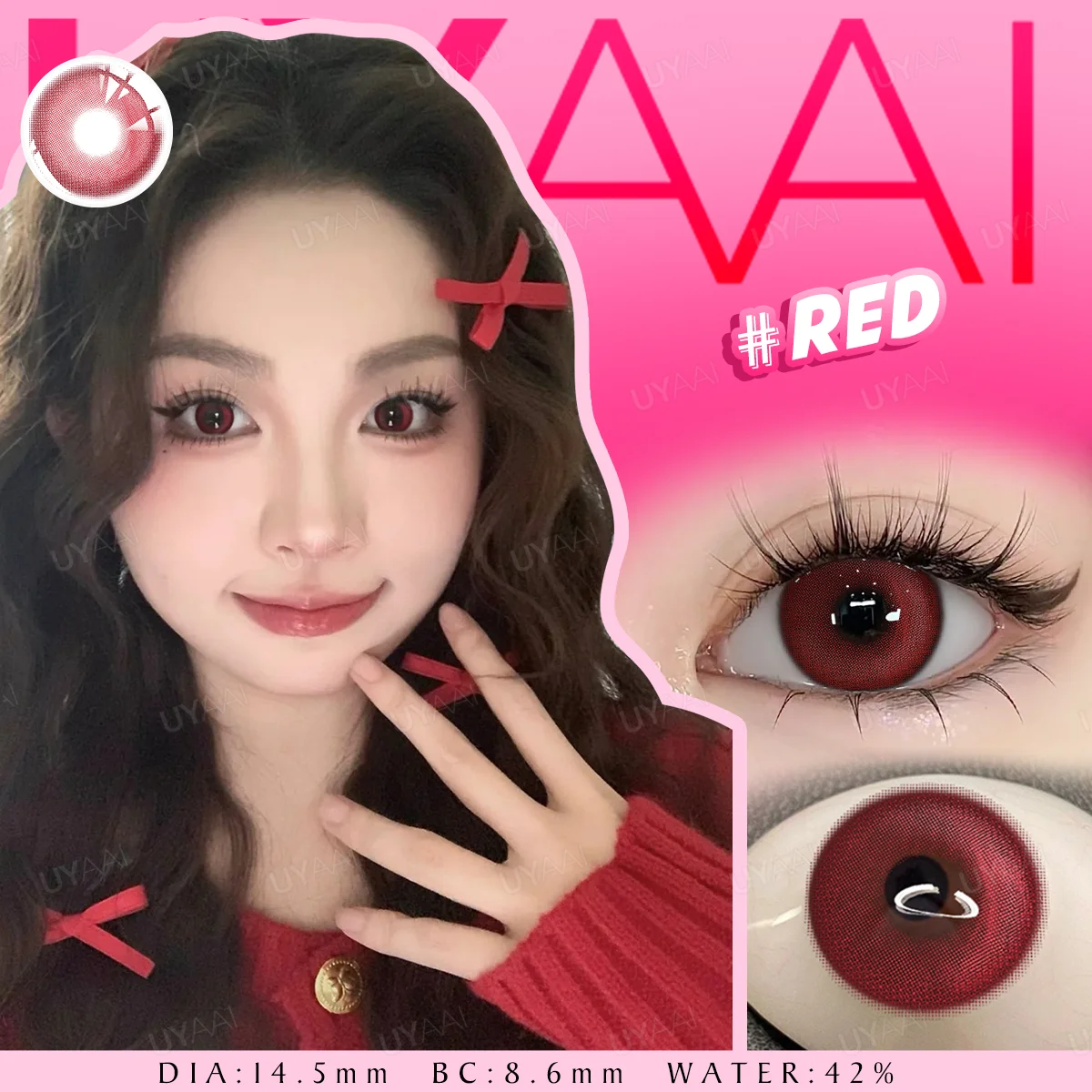 Red Eyes Fashion Contacts - Yearly Soft Lenses