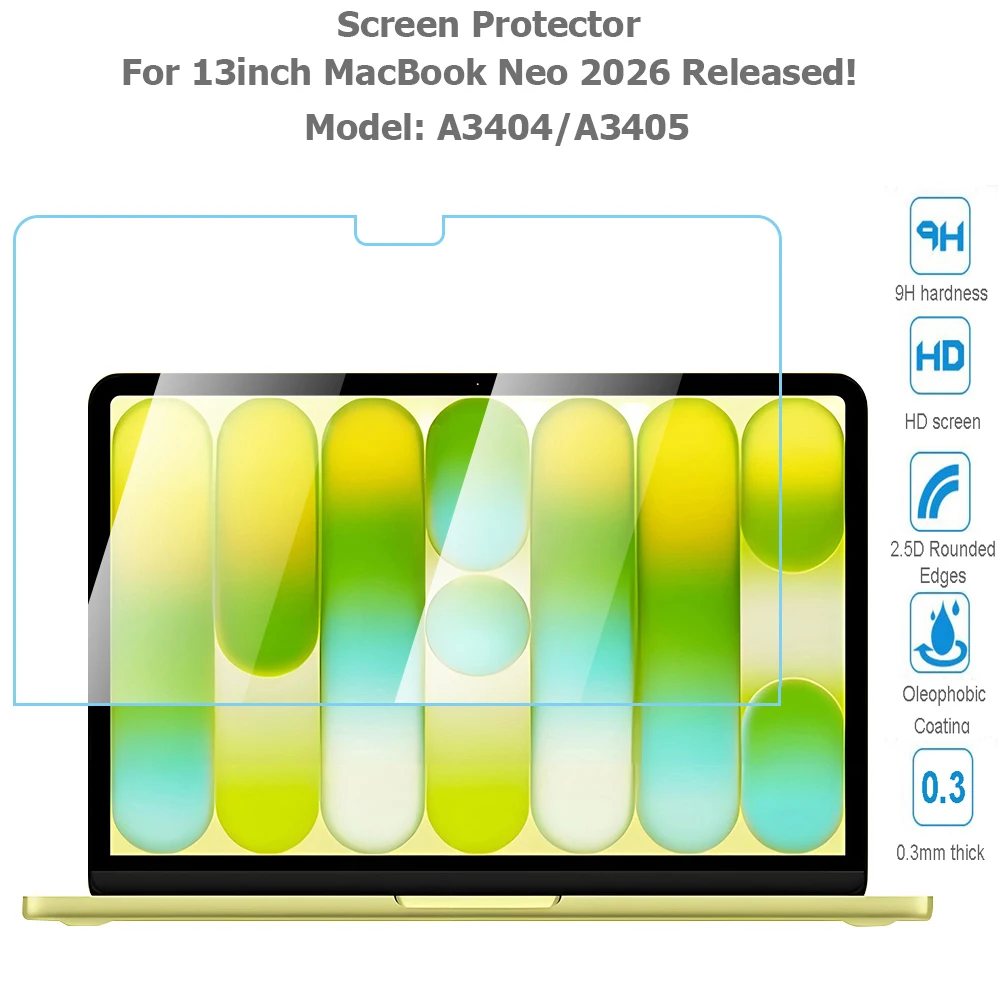 13-Inch Premium Tempered Glass Screen Protector with 2.5D Arc Edge and Scratch Resistance