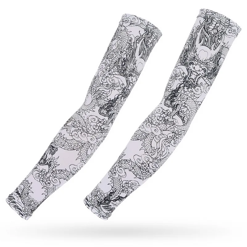 Unisex UV Protection Cooling Tattoo Design Cycling Arm Sleeves