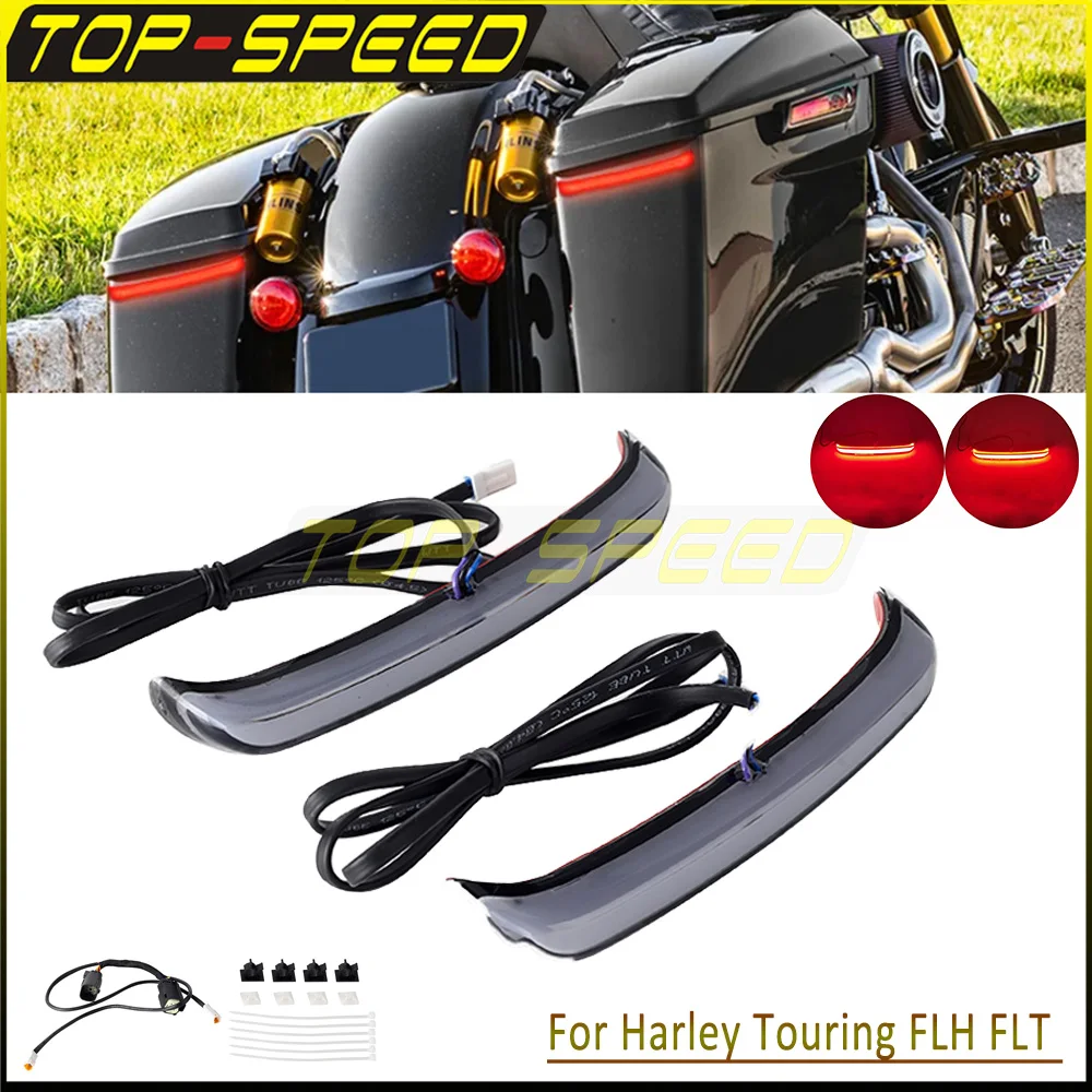 

For Harley Touring Motorcycle LED Taillight Rear Brake Accent Lights Side Bag Warn Blinker Road King Street Glide Ultra Limited