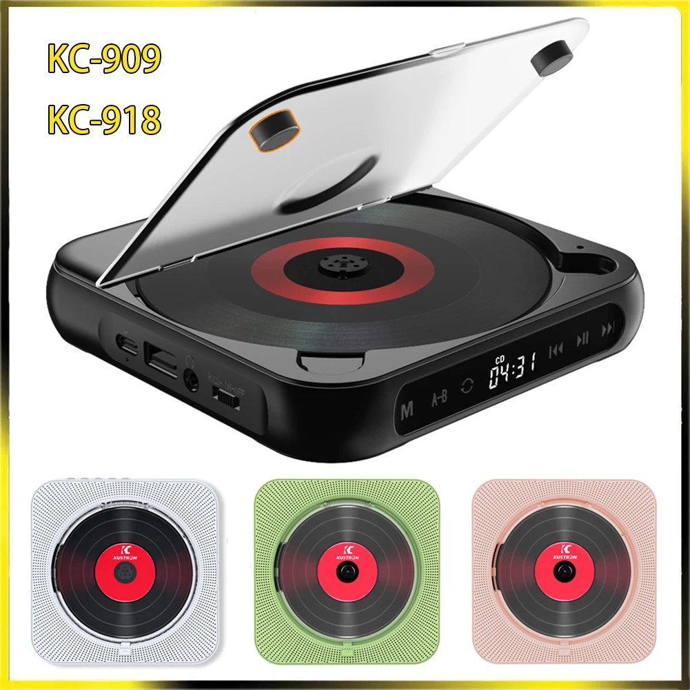 Portable CD Player LCD Screen Car Bluetooth Music Gift For Friend Family Student Support FM USB AUX