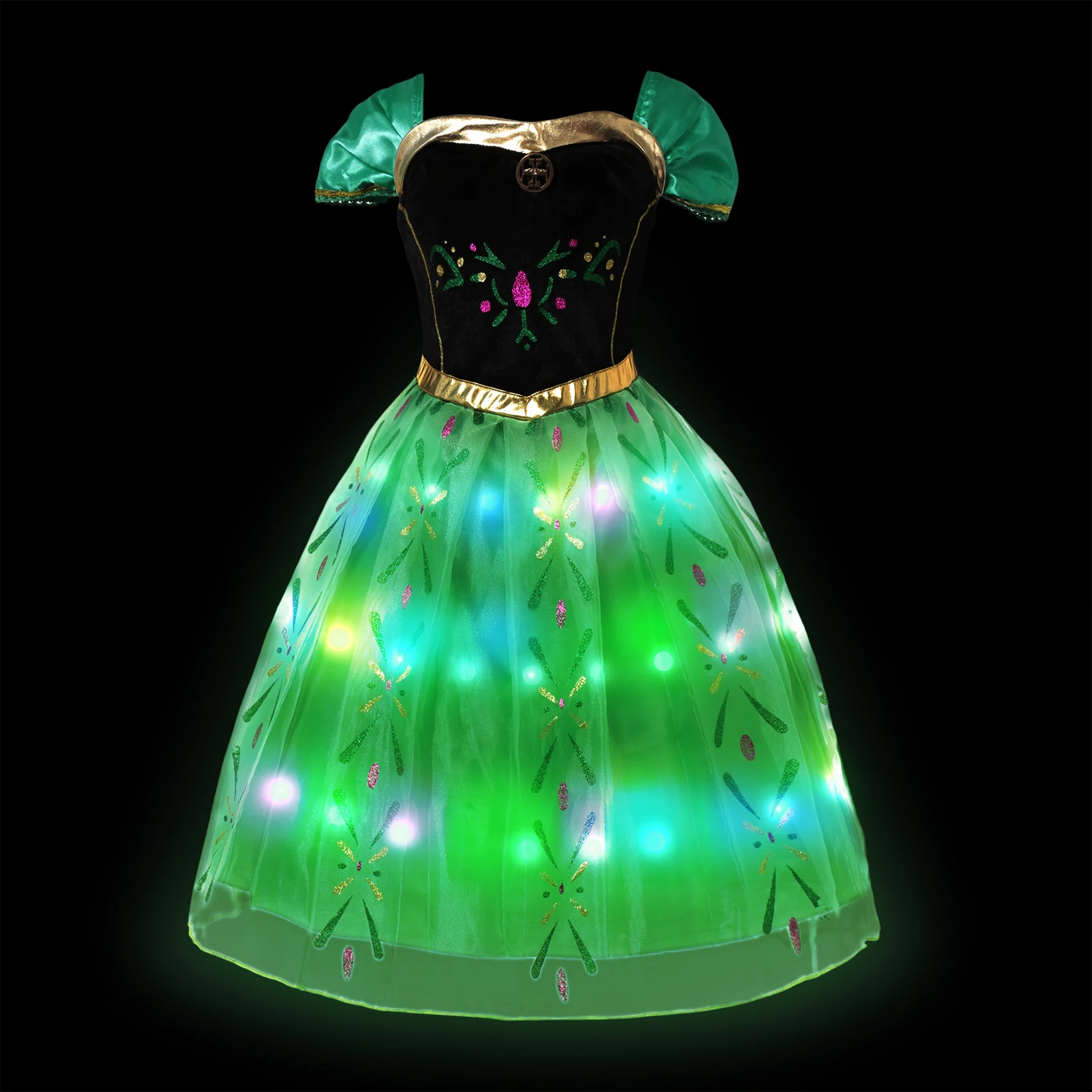 thumbnail image 1 of Disney-vestido de princesa con luz LED para niña, disfraz de Frozen, Elsa, Anna, Rapunzel, Carnaval, Halloween, graduación, Wish Asha, 1 of 5