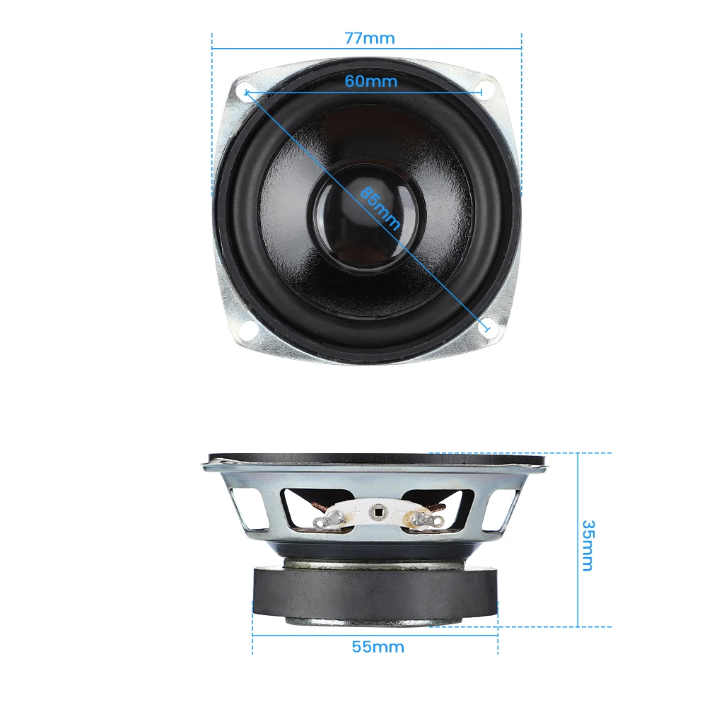 AIYIMA 3 ġ  ̽ Ŀ, ̵巹  ƿ   , DIY Ȩ  Ȯ, 8 , 15W, 77mm, 2 