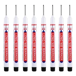 Deep Hole Waterproof Markers - Multi-Purpose Set for Metal, Woodworking, and Decoration (8-Pack) (8Pcs Black)