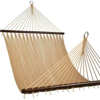 Lazy Daze 10 FT Double 2 Person Caribbean Rope Hammock, Hand Woven Polyester Hammock with Spreader Bars 1