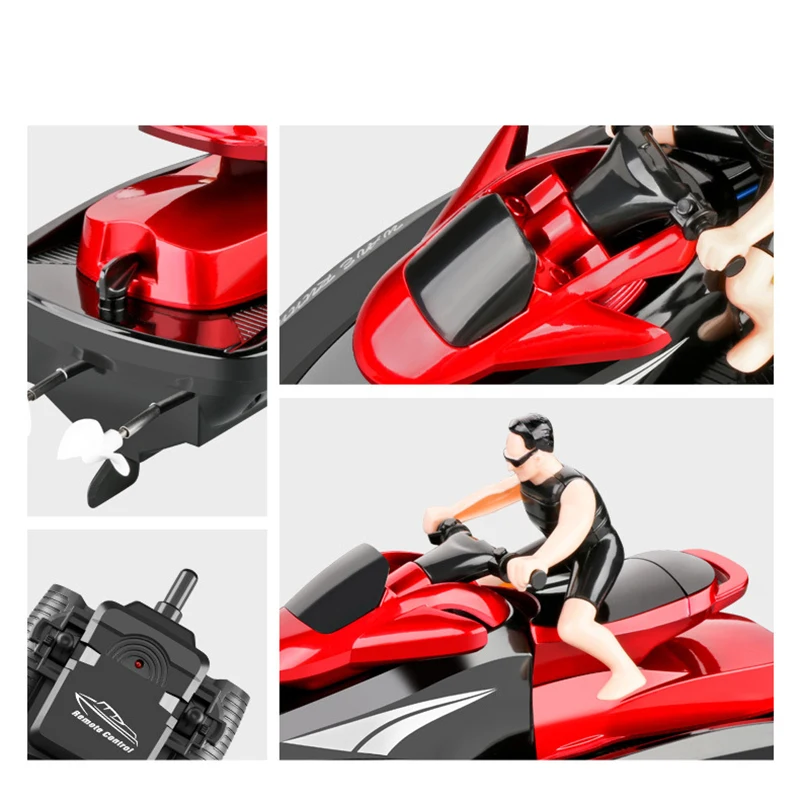 20 KM/H RC boat motorcycle speedboat 2.4G radio remote control high speed ship water game gift for children kids birthday 5