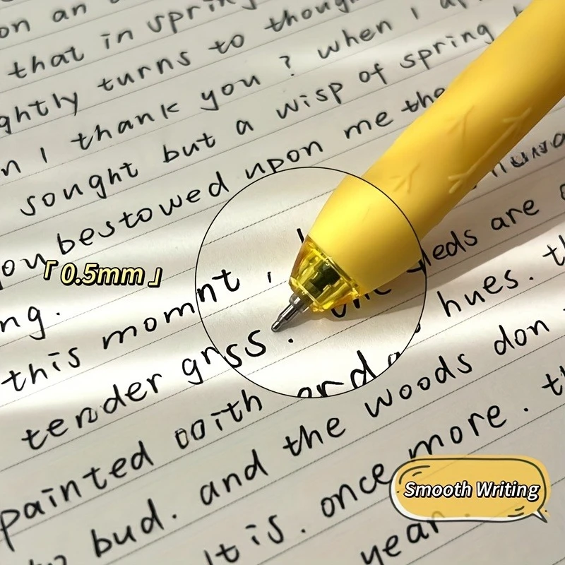 8pcs Creative Chicken and Duck Shaped Gel Pens 0.5Mm Writing Pens Chick Push Pen Duck Rotating PenStress Relief Office Black Pen