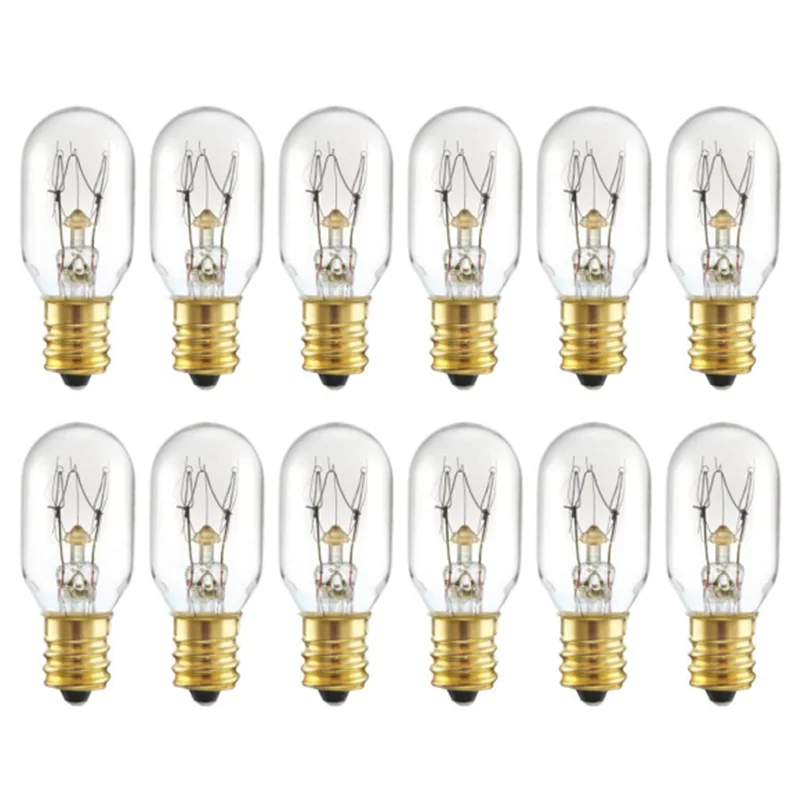 6 Pack Light bulb T26 E12/E14/E17/E27/B22 25/15W 120V/230V Incandescent  Small Edison for Microwave,Oven, Fridege,Salt Lamp