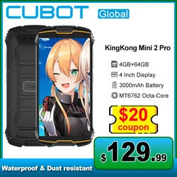 Cubot KingKong Mini 2 Pro Smartphone Waterproof 4GB+64GB 4 Inch Display Android 11 Phone 13MP Camera 3000mAh Battery Cellphones