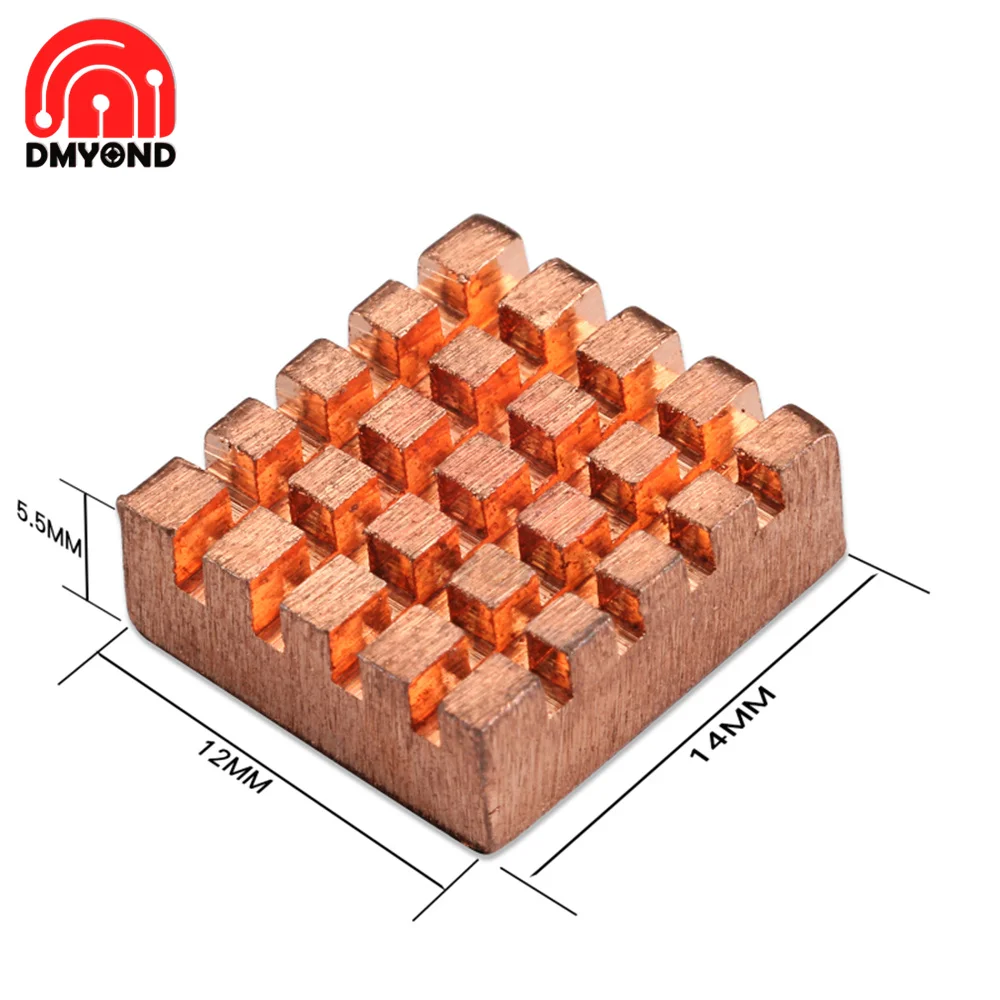 8pcs 14mm&times;12mm&times;5.5mm Cooling Copper Heat Sink for Video Card CPU Raspberry Pi VGA RAM Cooling Radiator Cooler