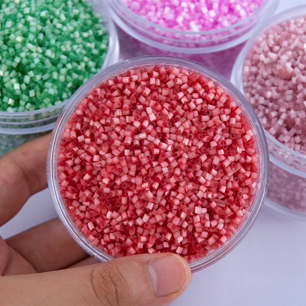 

450g/Bag 2.5x2mm Glass Cylindrical Straight Hole 22Colors Cat Eye Tube Beads For Clothing Accessories Jewelry Spacer Beads