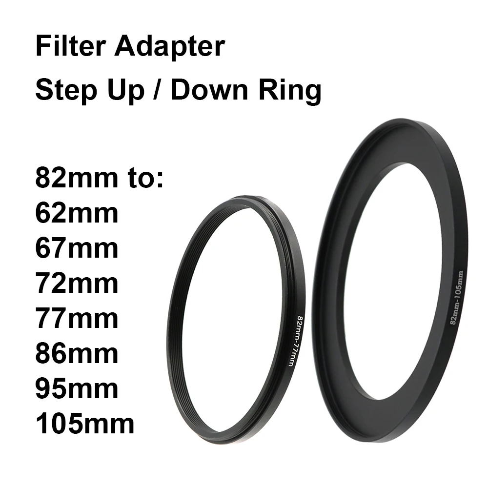 Camera Lens Filter Adapter Ring Stap Up / Down Ring Metalen 82 Mm 62 67