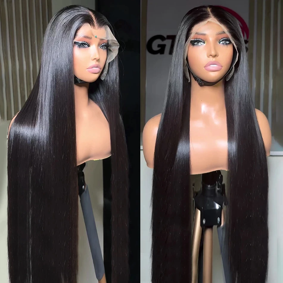 

13x6 13x4 Hd 30 34 Inch Lace Frontal Wig Glueless Brazilian Bone Straight Lace Front Wigs For Women Human Hair Pre Plucked
