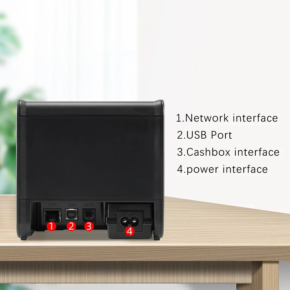 Connectique USB et Ethernet de l'imprimante Xprinter