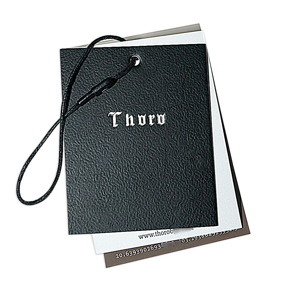 Luxury Clothing PVC Hang Tag for Hats Textured Specialty Paper Swing Tags Printing Brand Own Garment Accessories
