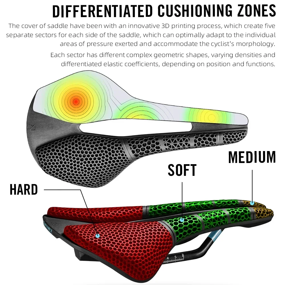 RYET 3D プリント自転車サドル 245 ミリメートル * 135/143