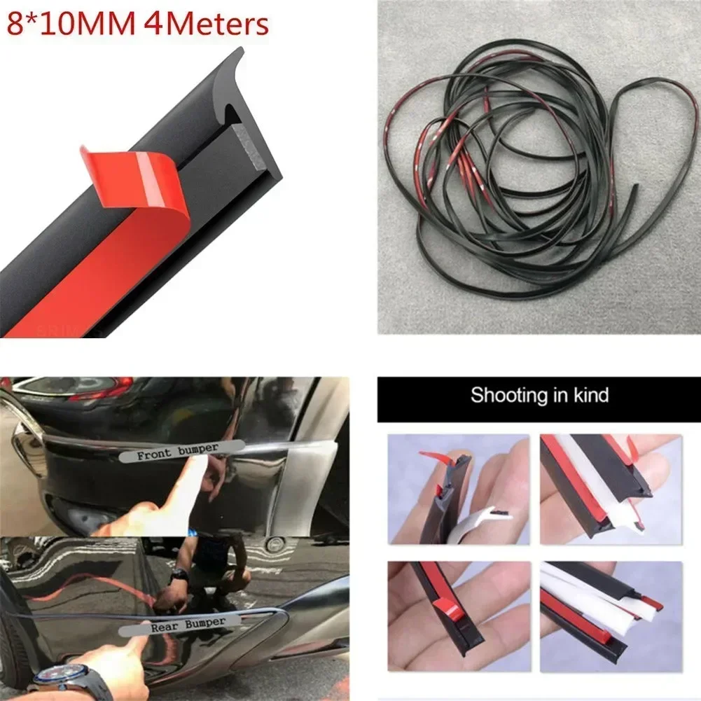 1pcs 4M 자동차 씰링 스트립 경사진 T자형 비바람에 견디는 트림 고무 EPDM 고무(양면 테이프 포함)