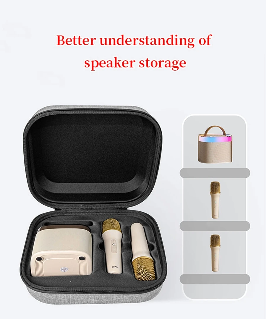 Hard EVA Speaker Storage Case for Soaiy SK2 Pro Speaker Microphone Protect Box Bluetooth Audio Portable Travel Carrying Bag