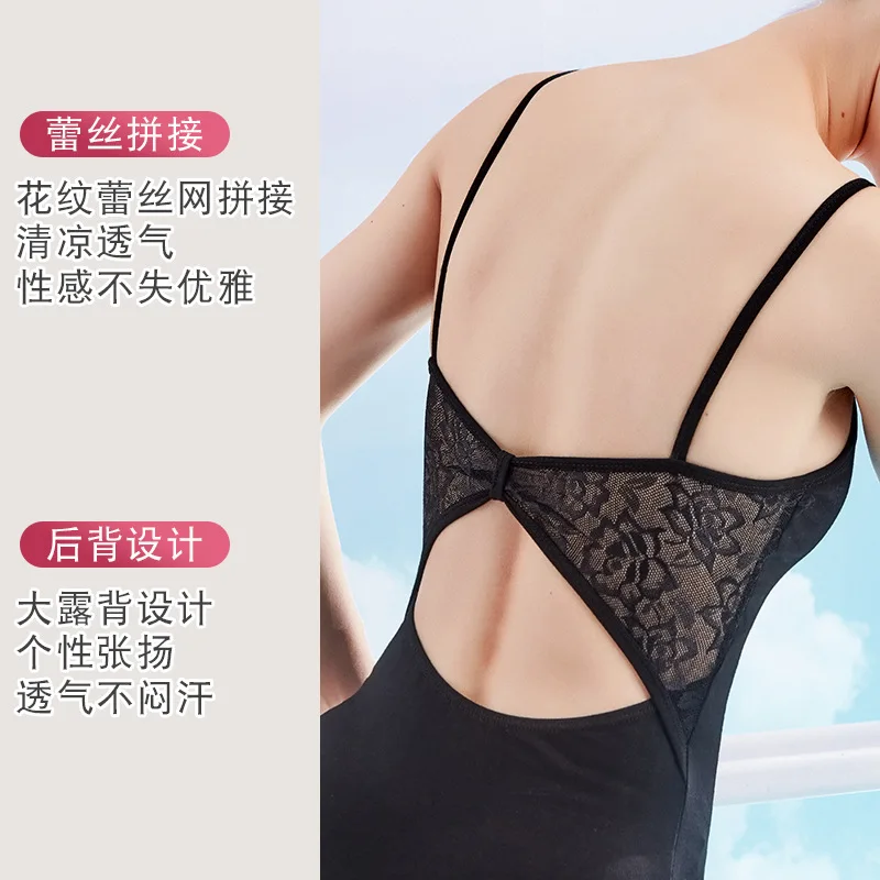 Ballet Leotard Adult Ballet Leotards Bodysuit Black Backless Sleeveless Ballet Dance Wear
