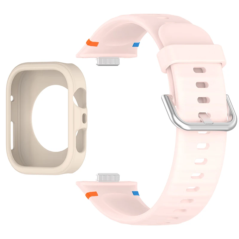 Protective Soft Case with Silicone Sports Strap for Smartwatch Fitness Bands