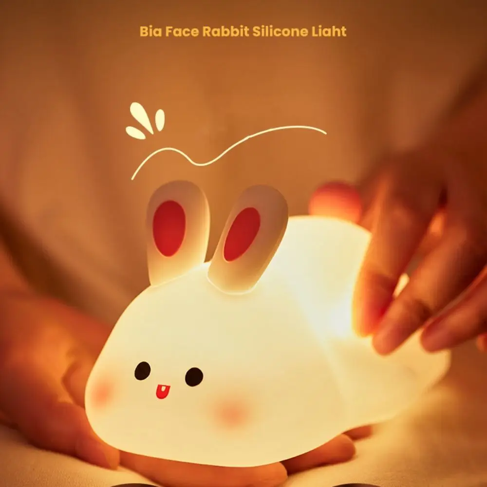 

USB Rechargeable Night Light New 30 Minute Timing Rabbit Atmosphere Lamp LED Silicone Lamp Birthday Gift