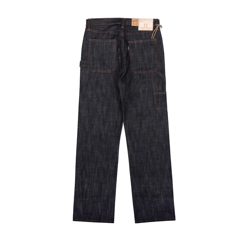 BOB DONG Double Knee Heavyweight Denim Carpenter Pants Indigo Utility Logger Jean 6